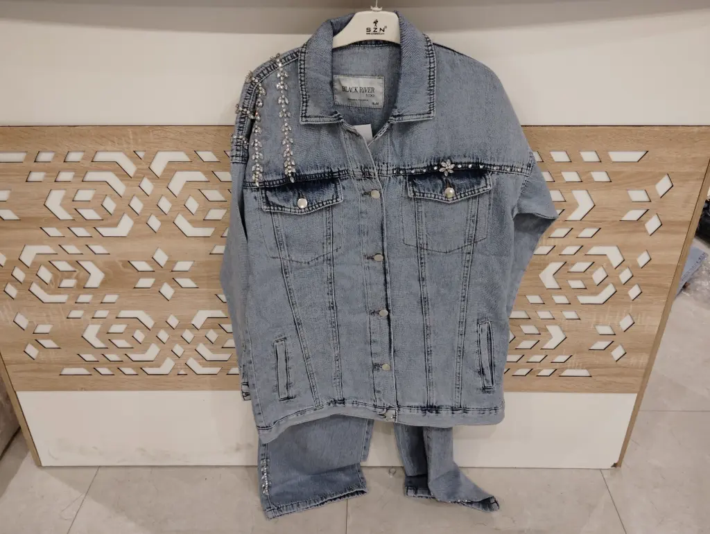 Two Piece Jeans Set Blue