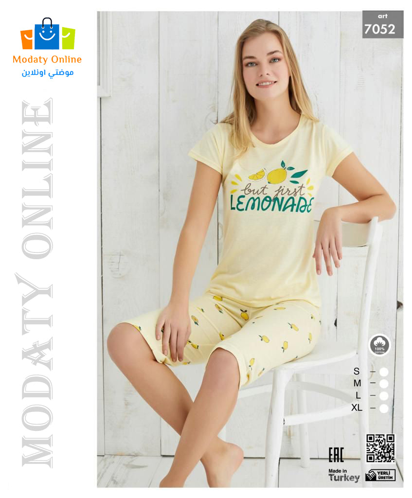 Pajamas Half Sleeves Bermuda Woman