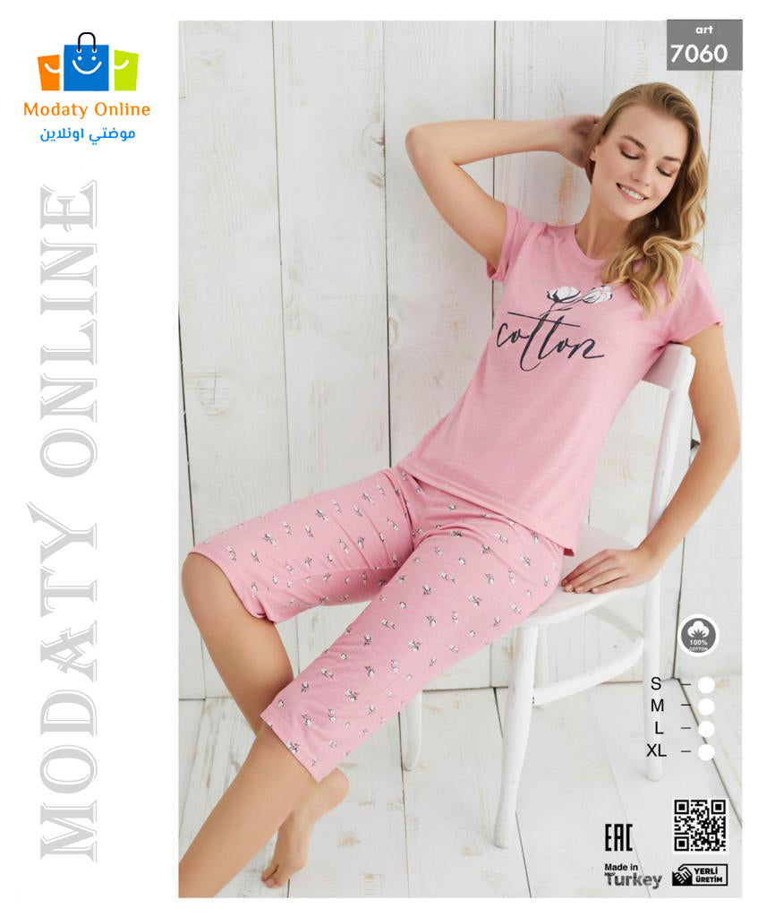 Pajamas Half Sleeves Bermuda Woman