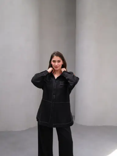 Set Two Pieces Black طقم محجبات قطعتين