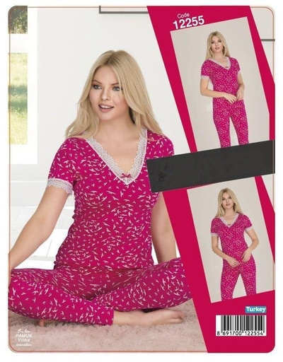 [110101020-12255] Pajamas Half Sleeve Lace